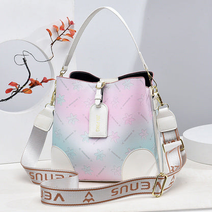 Fiorelle Women's Iridescent Prism Multi-Way Bucket Bag – Color-Shifting Rainbow Shoulder Crossbody Handbag