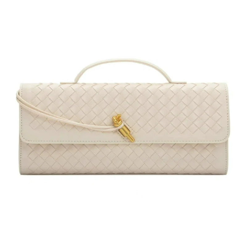 Fiorelle Women's Celestial Baguette Clutch - Kiss-Lock Woven Minaudière with Chain Strap