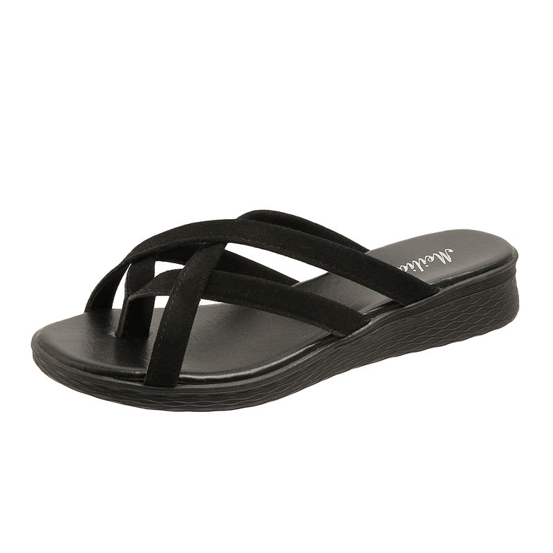 Fiorelle Women’s Vela Flat Toe-Ring Slides – Comfortable Slightly-Heeled Fashion Beach Sandals (US 5–10.5)