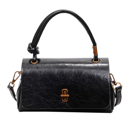 Fiorelle Women’s Lumière Mini Flap Bag – Glossy Waxed PU Leather, Metallic Lock Chain Shoulder & Crossbody Bag