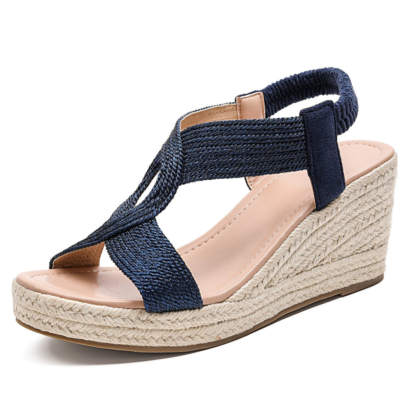 Fiorelle Women's Ria Braid Artisan Platform Wedge Sandals – Sculpted Woven Rope Open-Toe Roman Sandals (US 4–10.5)