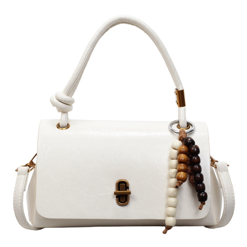 Fiorelle Women’s Lumière Mini Flap Bag – Glossy Waxed PU Leather, Metallic Lock Chain Shoulder & Crossbody Bag