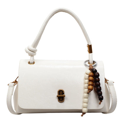Fiorelle Women’s Lumière Mini Flap Bag – Glossy Waxed PU Leather, Metallic Lock Chain Shoulder & Crossbody Bag