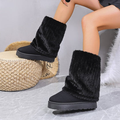 Fiorelle Women's SnugLift Mid Boots - Thermal Platform Snow Boots with Faux Fur (US 5-11)