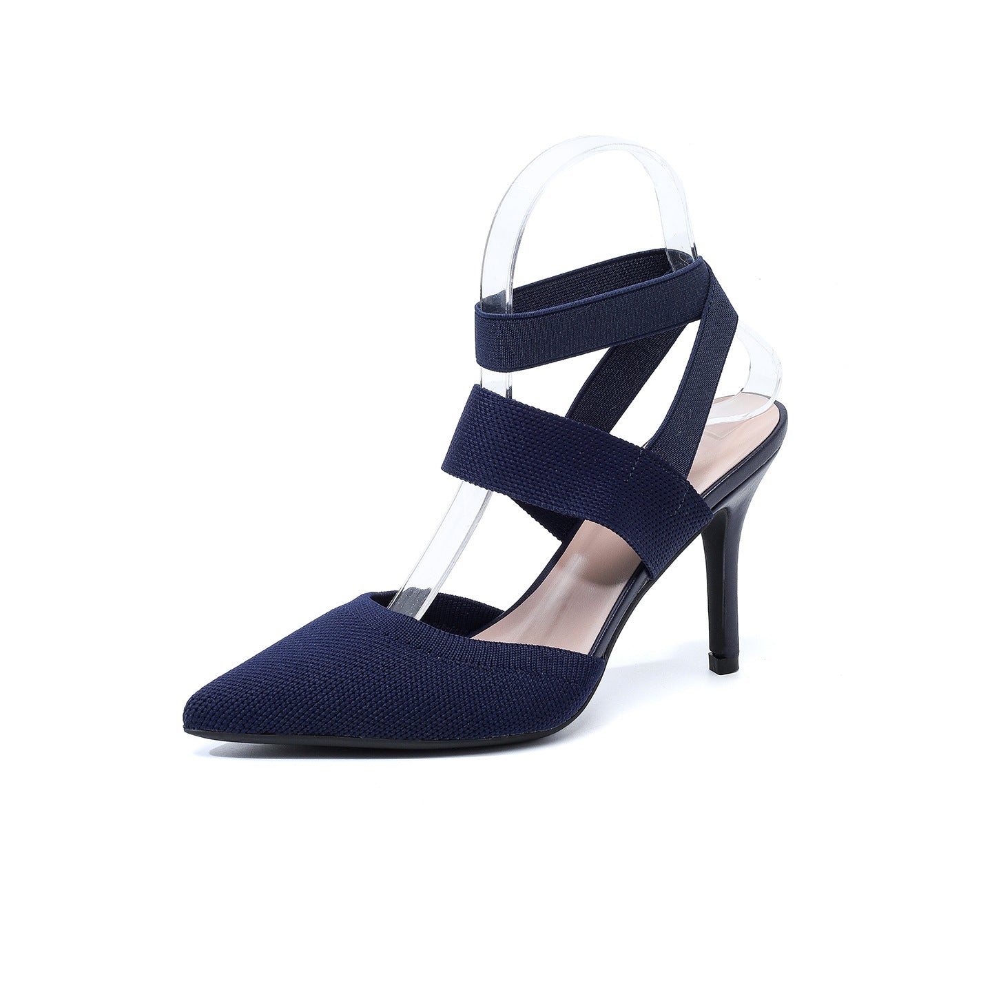 Fiorelle Women’s Amara Fabric Ankle-Strap Stiletto Pumps – Pointed-Toe Hollow Side Elegant Heels (US 4–10.5)