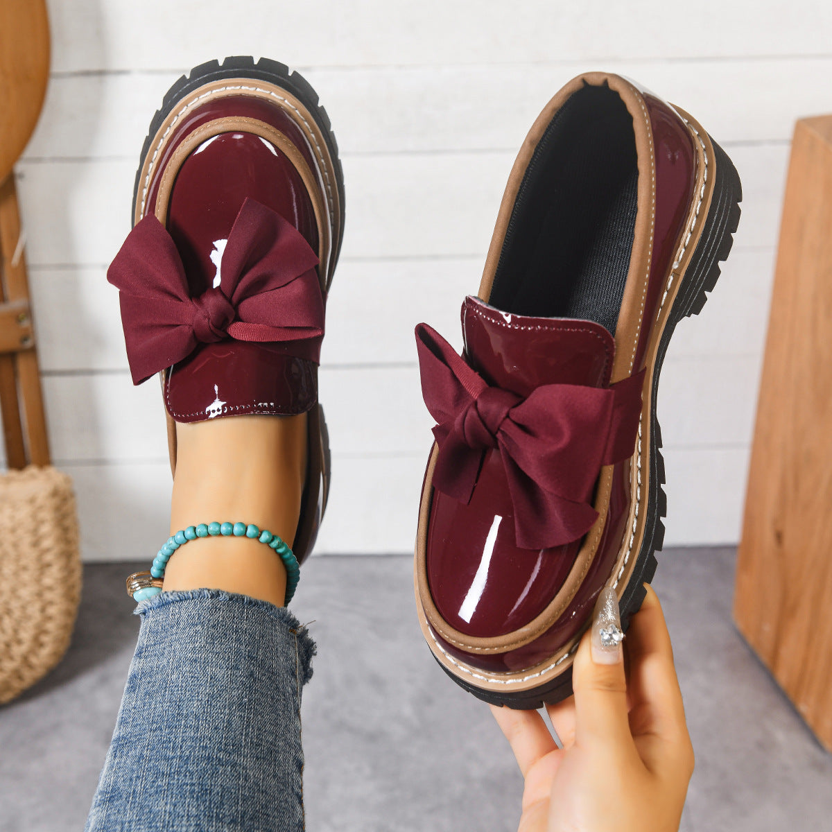 Fiorelle Women’s Bowline Slip-On Loafers – Contrast Stitch Flat Shoes (US 5–10.5)