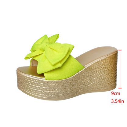 Fiorelle Women’s BowBella Platform Wedge Sandals – Chunky Flatform Summer Shoes (US 4–10.5)