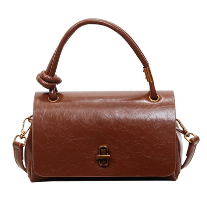 Fiorelle Women’s Lumière Mini Flap Bag – Glossy Waxed PU Leather, Metallic Lock Chain Shoulder & Crossbody Bag