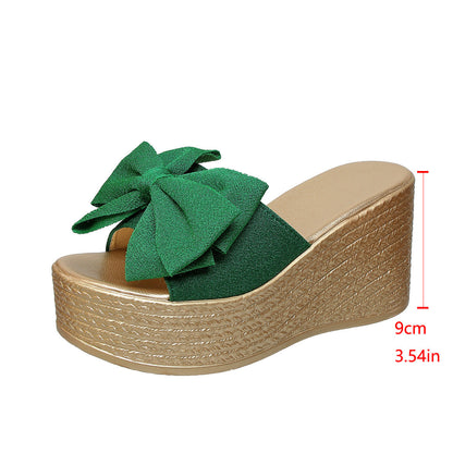 Fiorelle Women’s BowBella Platform Wedge Sandals – Chunky Flatform Summer Shoes (US 4–10.5)