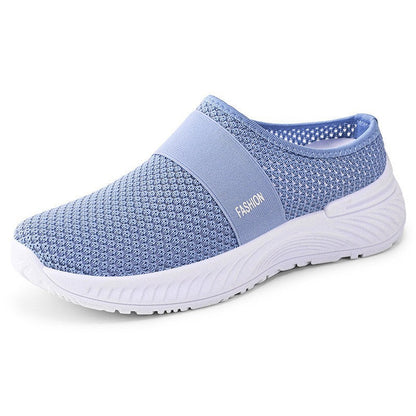 Fiorelle Women’s AirEase Knit Slip-On Mules – Breathable Mesh Casual Flats (US 5–10.5)